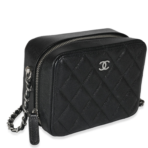 Chanel Black Quilted Caviar Square Zip Around Camera Bag - Picture 3 of 8